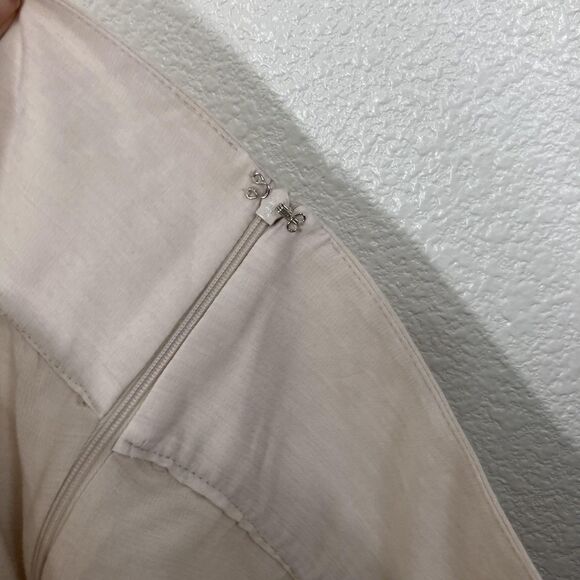 Intermix Pants Womens Petite Beige Khaki Sheer Wide Leg High Waist Viscose Wool - Picture 11 of 13